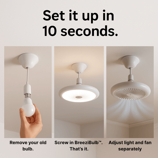 BreeziBulb™ – 2 - in - 1 LED Ceiling Fan Light That Screws in Like a Bulb - Luminoya