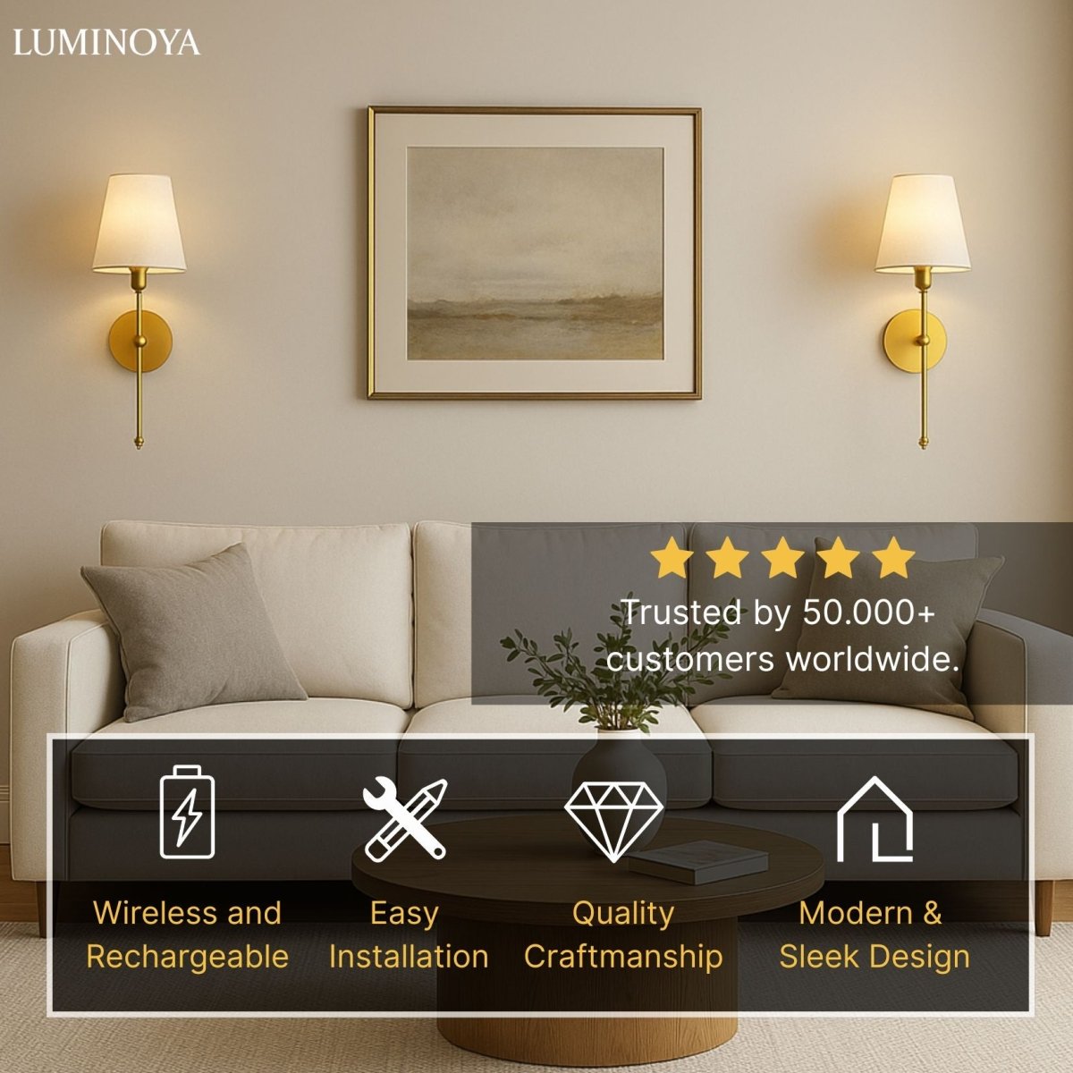 Cordless Wall Sconces - Luminoya