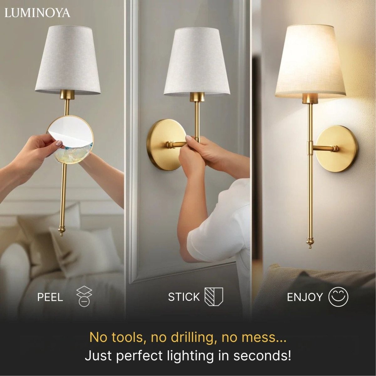 Cordless Wall Sconces - Luminoya