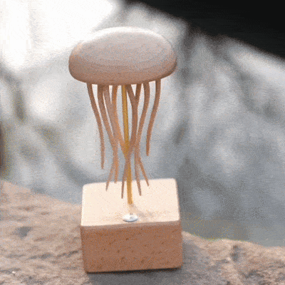 Handcrafted Walnut Jellyfish Automaton – The Ocean’s Gentle Dancer
