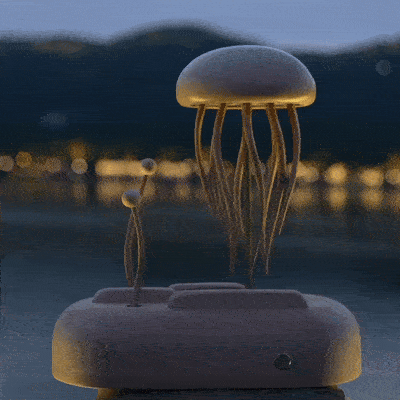 Handcrafted Walnut Jellyfish Automaton V2 – The Deep Sea Drifter