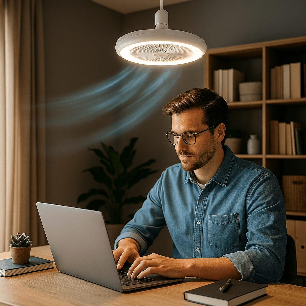 BreeziBulb™ – 2 - in - 1 LED Ceiling Fan Light That Screws in Like a Bulb - Luminoya