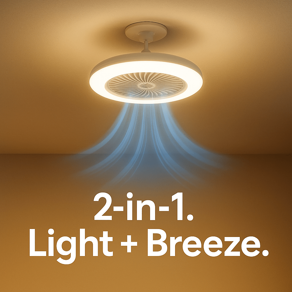 BreeziBulb™ – 2 - in - 1 LED Ceiling Fan Light That Screws in Like a Bulb - Luminoya