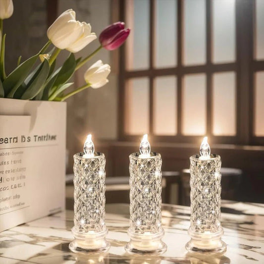 Crystal Rose Candle Light – Romantic Glow, No Mess - Luminoya