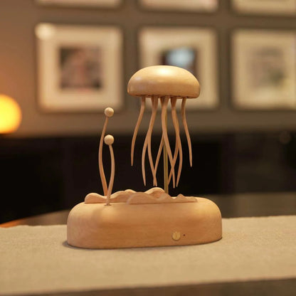 Handcrafted Walnut Jellyfish Automaton V2 – The Deep Sea Drifter - Luminoya