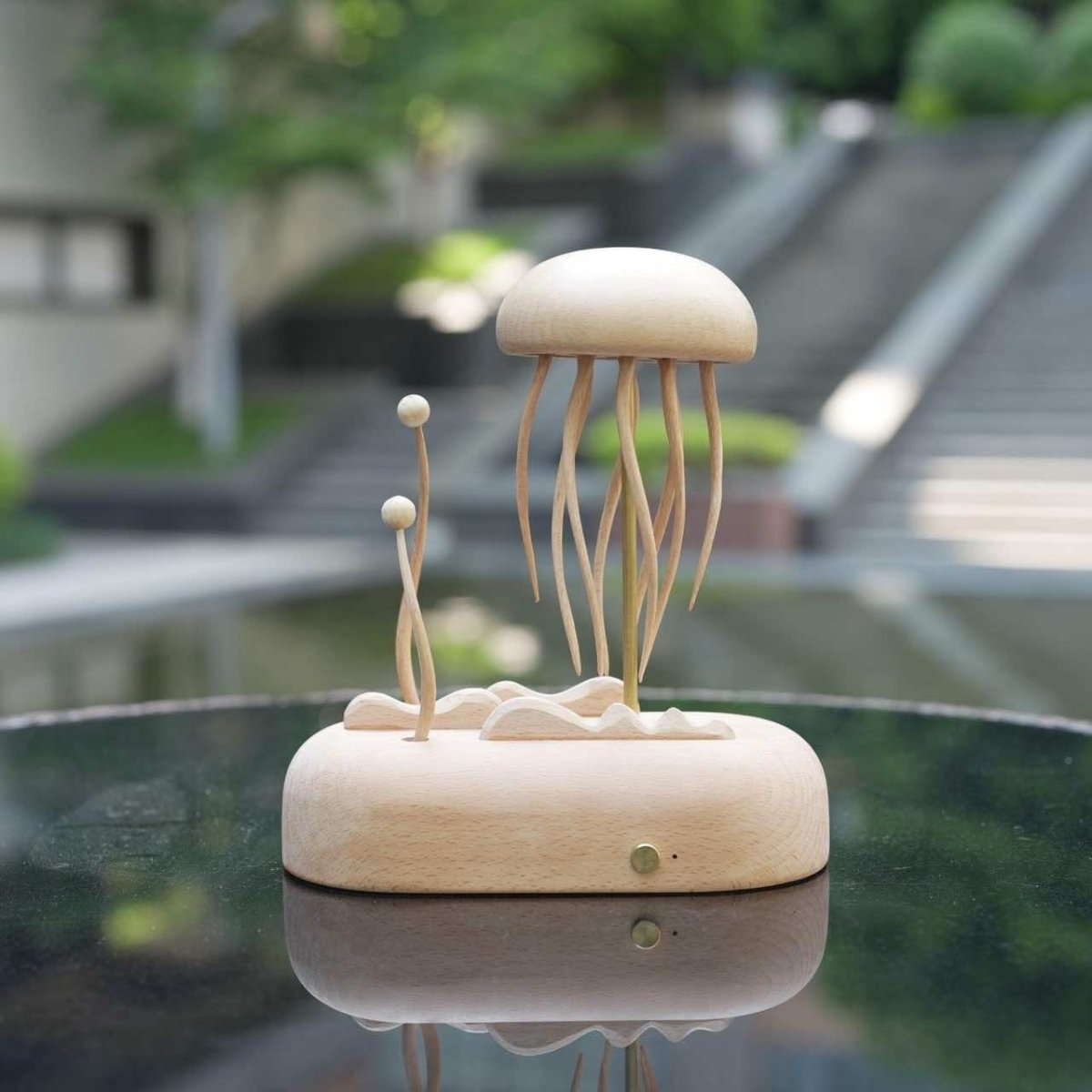 Handcrafted Walnut Jellyfish Automaton V2 – The Deep Sea Drifter - Luminoya