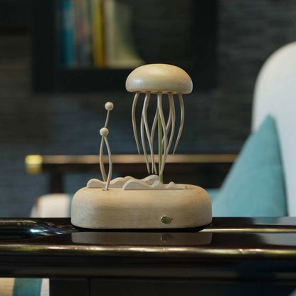 Handcrafted Walnut Jellyfish Automaton V2 – The Deep Sea Drifter - Luminoya