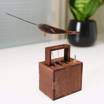 Handcrafted Walnut Narwhal Automaton – The Ocean’s Unicorn in Motion - Luminoya