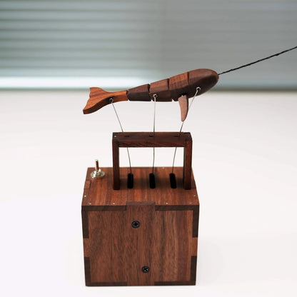 Handcrafted Walnut Narwhal Automaton – The Ocean’s Unicorn in Motion - Luminoya
