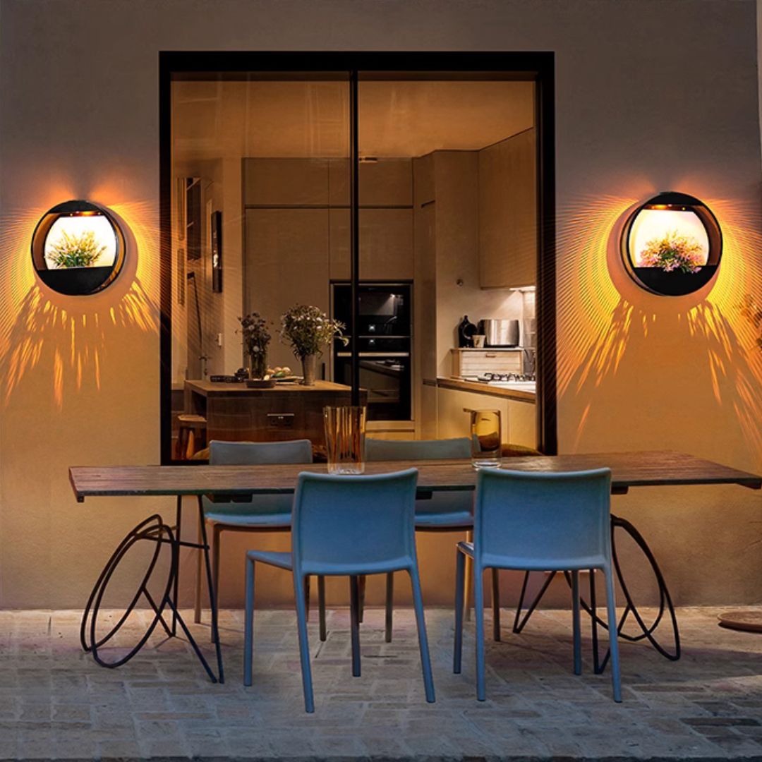 Solar Powered Wall Pot Light - Luminoya